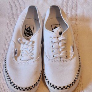 Vans Authentic Check Foxing White Trainers White Size (M) 6.5 / (W) 8
